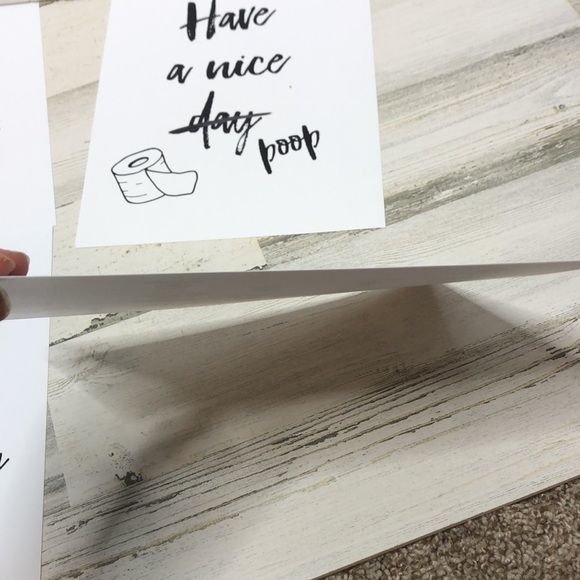 4 Funny Bathroom Signs Poop Flush Cardstock 8 x 11 - Picture 6 of 7